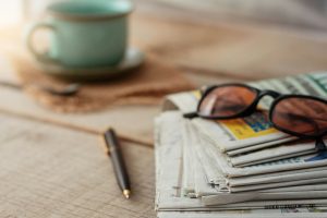 Newspapers on the desk
